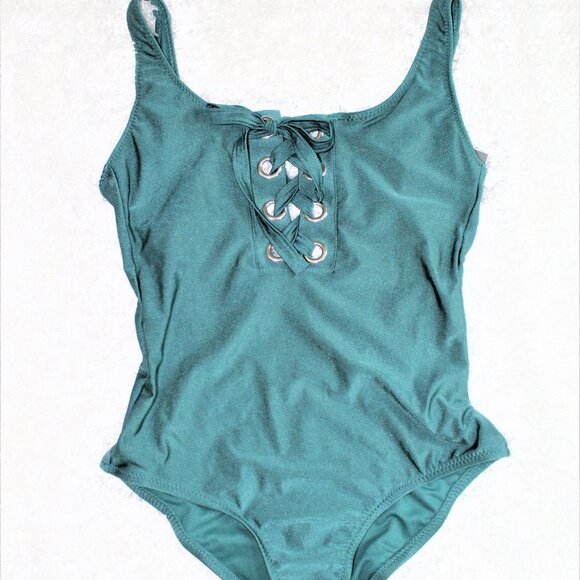 Mossimo Women’s Grommet Lace Up One Piece Swimsuit - Picture 2 of 5
